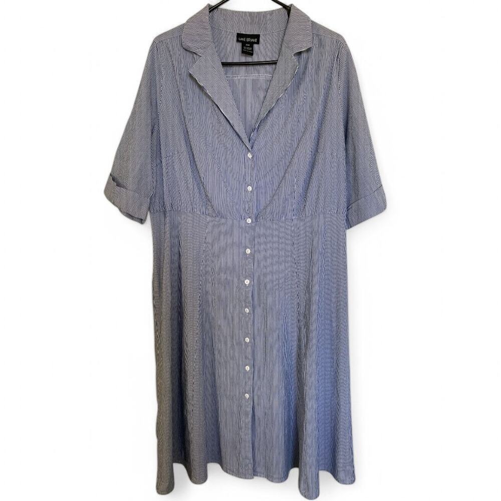 Lane Bryant Blue Striped Midi Dress